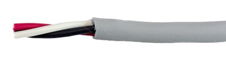 Alpha Wire Câble De Commande Blindé EcoCable Mini 300 V, 3 X 0,24 Mm², 24 AWG, Gaine MPPE Gris, 30m