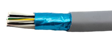 Alpha Wire EcoCable Mini ECO Steuerkabel, 25-adrig X 0,38 Mm² Grau, 30m, 22 AWG, Folie
