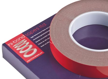 Hi-Bond 泡棉胶带, 两面, 1.2mm厚, 19mm宽, 33m长, 灰色, 丙烯酸泡棉, 拉伸强度88.4N/cm