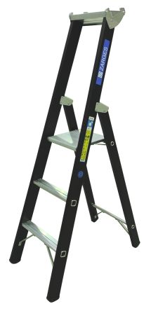 Zarges 人字梯, 3 踏板 , 重7.7kg, 平台高0.8m, 铝框, 铝梯级