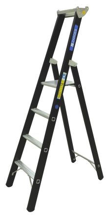 Zarges 人字梯, 4 踏板 , 重9kg, 平台高1.06m, 铝框, 铝梯级