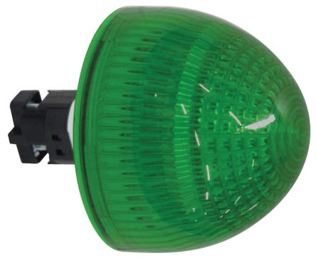 Idec Indicador LED, Verde, Lente Enrasada, Marco Negro, Ø Montaje 24.1 X 22.3mm, 150mA