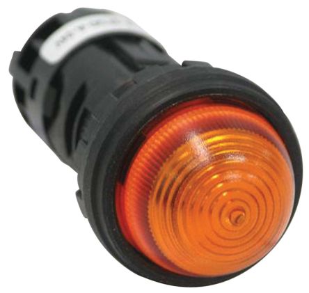Idec Indicador LED, Naranja, Lente Enrasada, Marco Negro, Ø Montaje 24.1 X 22.3mm, 11mA