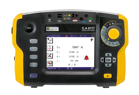 Chauvin Arnoux CA 6117 Multifunktionsprüfgerät, Leitung Zur Erdung, Phase-Erde, Phase-Neutral, Phase-Phase Autom.RCD