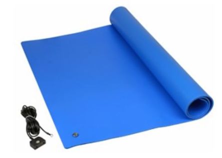 SCS 防静电橡胶垫, 用于表, 0.9m x 0.6m x 3.4mm, 蓝色