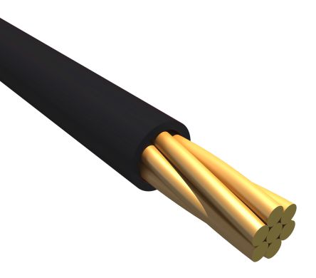 Alpha Wire Cable De Conexión 6827 BK005, área Transversal 1,3 Mm² Filamentos Del Núcleo 19 / 0,29 Mm Negro, 300 V,
