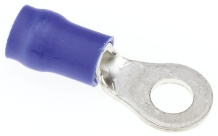 JST, R Insulated Ring Terminal, 4mm Stud Size, 1mm² To 2.6mm² Wire Size, Blue