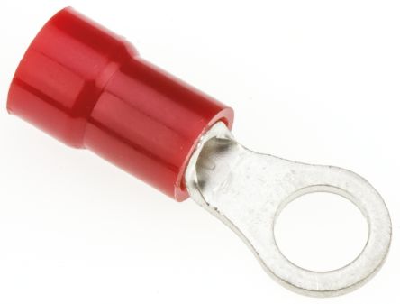 JST, R Insulated Ring Terminal, 3.5mm Stud Size, 0.25mm² To 1.65mm² Wire Size, Red