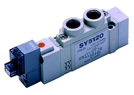 SMC SY5000, G One-Touch-Fitting, 6 Mm Pneumatik-Magnetventil 24V Dc, Magnet/Pneumatisch-betätigt