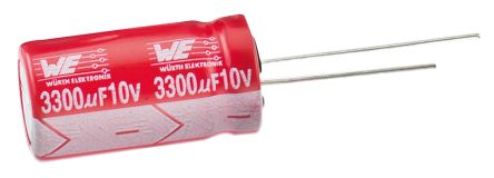 Wurth Elektronik WCAP-ATET, THT Aluminium-Elektrolyt Kondensator 330μF ±20% / 16V Dc, Ø 10mm X 12.5mm, Bis 125°C