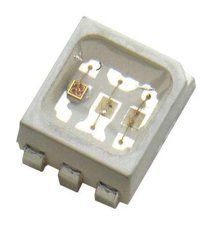 Broadcom SMD LED RGB, Cluster 3-LEDs, 120°, 6-Pin PLCC 6