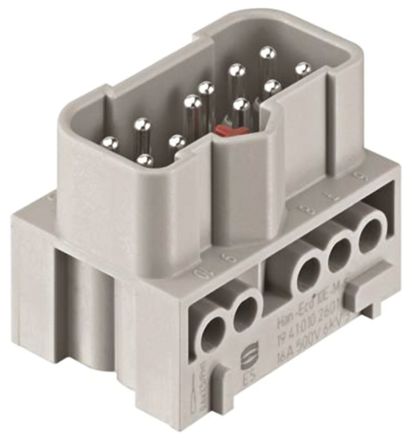 HARTING Han-Eco Industrie-Steckverbinder Kontakteinsatz, 10-polig 16A Stecker, Schrauben