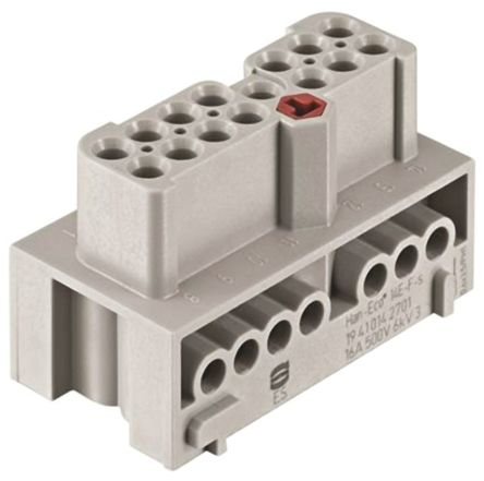 HARTING Han-Eco Industrie-Steckverbinder Kontakteinsatz, 14-polig 16A Stecker, Schrauben
