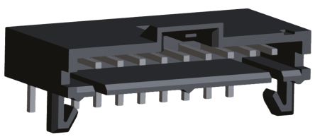 TE Connectivity AMPMODU MTE Series Right Angle Through Hole PCB Header, 10 Contact(s), 2.54mm Pitch, 1 Row(s), Shrouded