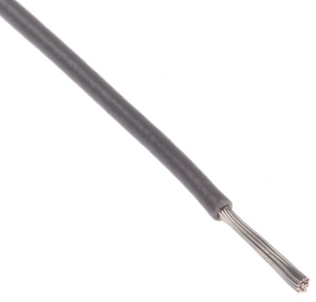RS PRO Grey 0.08 Mm² Hook Up Wire, 28 AWG, 7/0.12 Mm, 100m, PTFE Insulation