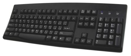 Ceratech Tastatur QWERTY (Arabisch) Kabelgebunden Schwarz PS/2, USB, 456 X 168 X 40mm