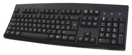 Ceratech Tastatur QWERTY (Italien) Kabelgebunden Schwarz PS/2, USB, 456 X 168 X 40mm