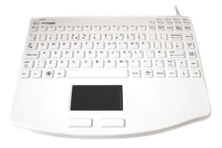 Ceratech Touchpad-Tastatur QWERTY (GB) Kabelgebunden Weiß USB Medizinisch, 289 X 227 X 27mm