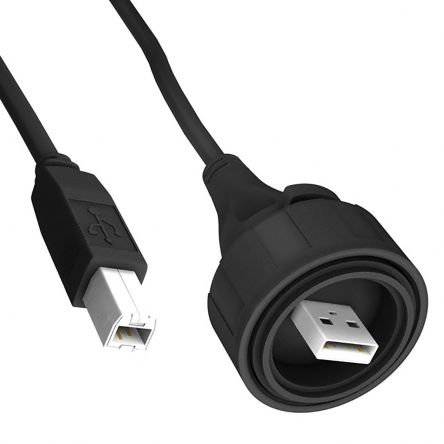 Bulgin USB 2.0 Cable, Male USB A To Male USB B Cable, 3m