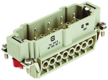 HARTING Han Hv E Industrie-Steckverbinder Kontakteinsatz, 12-polig 16A Stecker, Schrauben