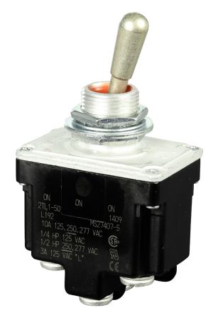 Honeywell Toggle Switch, Panel Mount, On-On-(On), DPDT, Screw Terminal