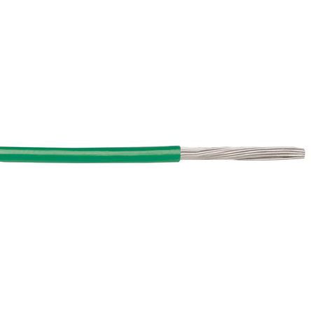 Alpha Wire Einzeladerleitung 0,08 Mm², 28 AWG 30m Grün PVC Isoliert Ø 0.89mm 7/0,12 Mm Litzen MIL-W-76