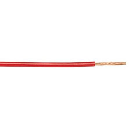 Alpha Wire Einzeladerleitung 0,33 Mm², 22 AWG 30m Rot PVC Isoliert Ø 1.57mm 7/0,25 Mm Litzen MIL-W-76