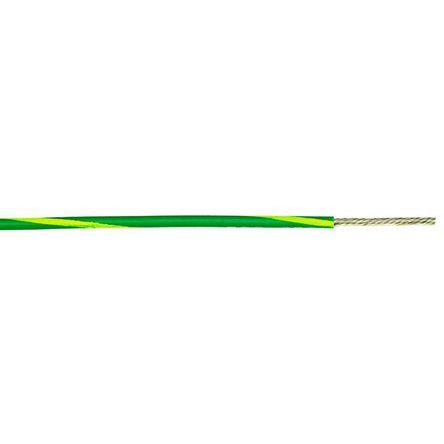 Alpha Wire Einzeladerleitung 0,75 Mm², 18 AWG 305m Grün/Gelb PVC Isoliert Ø 2.82mm 16/0,25 Mm Litzen UL1015