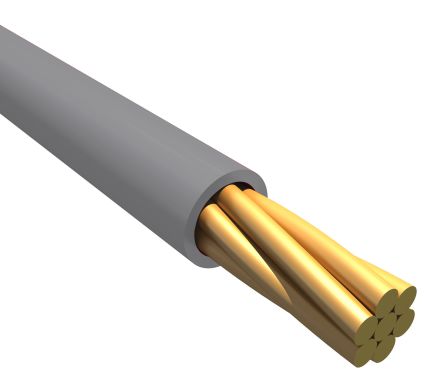 Alpha Wire Einzeladerleitung 0,14 Mm², 26 AWG 30m Grau PVC Isoliert Ø 0.99mm 7/0,16 Mm Litzen MIL-W-76