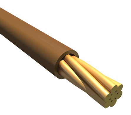 Alpha Wire Einzeladerleitung 0,52 Mm², 20 AWG 30m Braun PVC Isoliert Ø 1.47mm 7/0,32 Mm Litzen MIL-W-76
