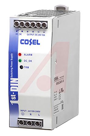 Cosel KHEA240F Switch-Mode DIN-Schienen Netzteil 240W, 88 → 264V Ac, 24V Dc / 10A