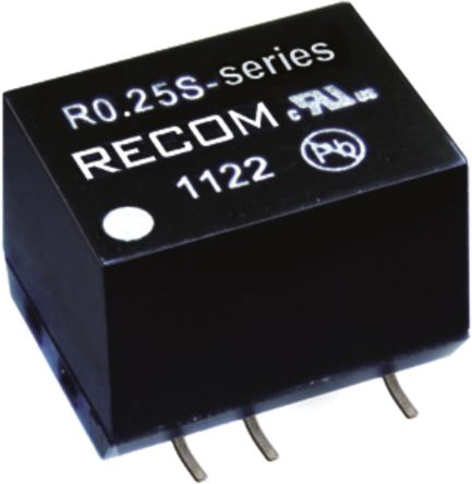 Recom R0.25 DC/DC-Wandler 0.25W 5 V Dc IN, 12V Dc OUT / 21mA 1kV Dc Isoliert