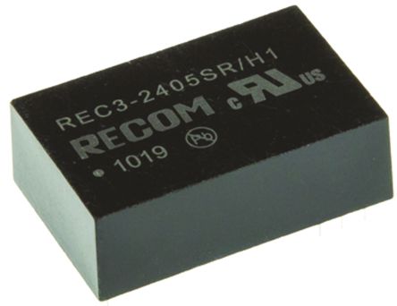 Recom REC3 DC/DC-Wandler 3W 24 V Dc IN, 5V Dc OUT / 600mA 1kV Dc Isoliert
