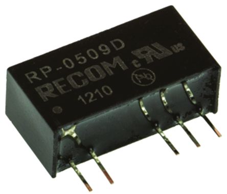 Recom RP DC/DC-Wandler 1W 5 V Dc IN, ±9V Dc OUT / ±56mA 5.2kV Dc Isoliert