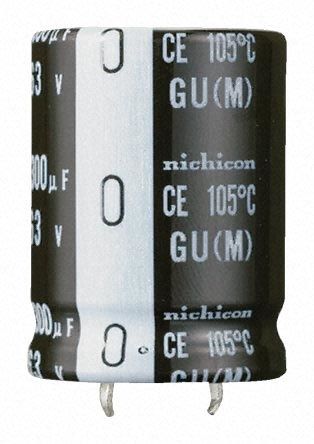 Nichicon GU Snap-In Aluminium-Elektrolyt Kondensator 1000μF ±20% / 200V Dc, Ø 25mm X 50mm, Bis 105°C