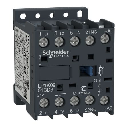 Schneider Electric Contacteur Série LP1K, 3 Pôles, 3NO, 20 A, 48 V C.c., 4 KW
