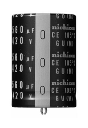 Nichicon Condensador Electrolítico Serie GU, 3300μF, ±20%, 35V Dc, De Encaje A Presión, 22 (Dia.) X 25mm, Paso 10mm