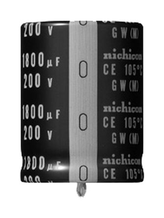 Nichicon Condensador Electrolítico Serie GW, 1500μF, ±20%, 200V Dc, De Encaje A Presión, 35 (Dia.) X 35mm, Paso 10mm