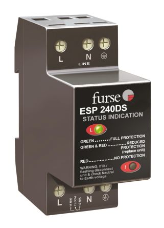 WJ Furse 避雷器/电涌放电器, DS 系列, 最大浪涌电流0.01kA, 电源保护器