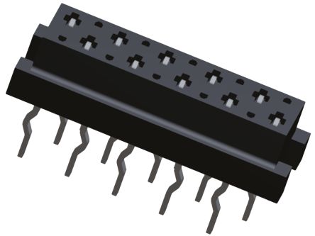 TE Connectivity Micro-MaTch Series Straight Through Hole Mount PCB Socket, 10-Contact, 2-Row, 1.27mm Pitch, Solder