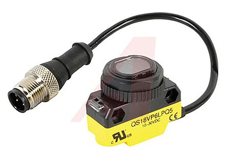 Banner QS18 Zylindrisch Optischer Sensor, Reflektierend, Bereich 3,5 M, PNP Ausgang, 4-poliger Steckverbinder