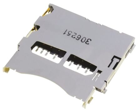 Molex Conector Para Tarjeta De Memoria SD De 9 Contactos, Paso 2.5mm, 1 Fila, Montaje Superficial, Inserción/Extracción