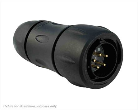 Souriau, UTS Male Cable Mount Cat6 Ethernet Cable Assembly, 5 contacts