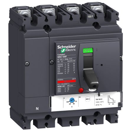 Schneider Electric LV4, Leistungsschalter MCCB 4-polig, 100A / Abschaltvermögen 85 KA 690V, Fest, L. 161mm