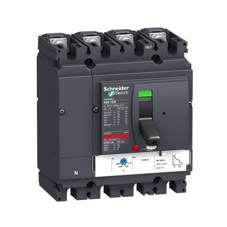 Schneider Electric LV4, Leistungsschalter MCCB 4-polig, 160A / Abschaltvermögen 85 KA 690V, Fest, L. 161mm