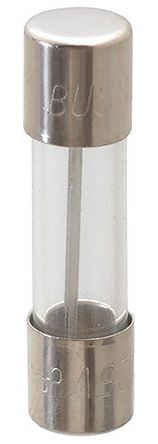 Cooper Bussmann 125mA F Glass Cartridge Fuse, 6.3 X 25mm