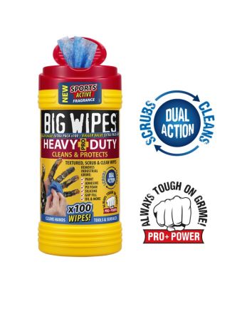 Big Wipes Lingettes HEAVY DUTY PRO+ Pour Nettoyage Industriel, 80 Par Boîte Distributrice