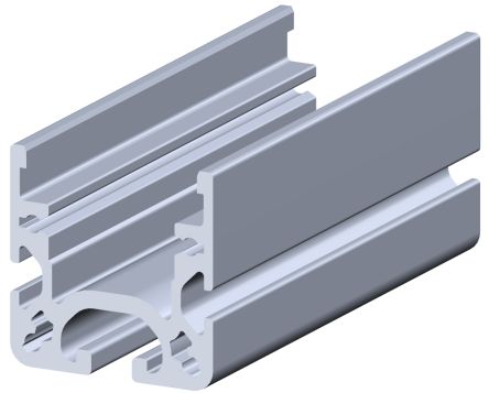 RS PRO Silver Aluminium Roller Guide Rail, 40 X 40 Mm, 5mm Groove