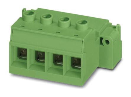 Phoenix Contact 15mm Pitch 4 Way Pluggable Terminal Block, Inverted Plug, Cable Mount, Screw Termination