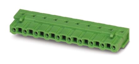 Phoenix Contact 7.62mm Pitch 12 Way Right Angle Pluggable Terminal Block, Inverted Header, Through Hole, Solder